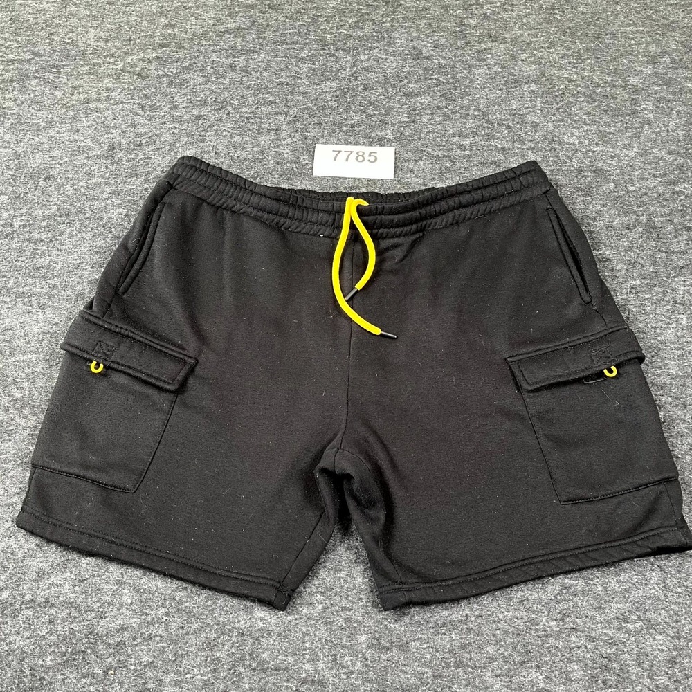 Conspiracy by WeSC Cargo Shorts Mens Large Black Fleece‎ Drawstring Streetwear